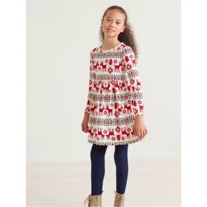 Hanna Andersson Dear Deer Reindeer Holiday Dress Sz 120cm